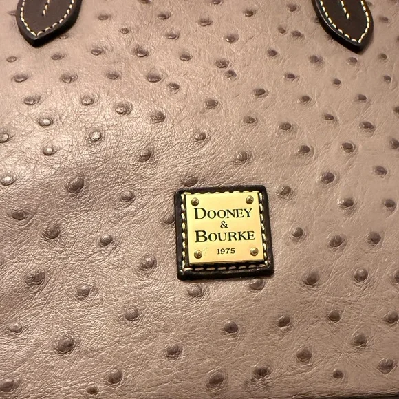 Dooney & Bourke Gray Ostrich Embossed Leather Tote NWOT w/COA - Picture 7 of 12